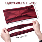 12 Pack Wide Headbands for Women No Slip Stretchy Boho Hair Bands Soft Elastic Yoga Workout Running Thick Headbands for Women's Hair,Wicking Sweat Head Bands Solid Colors Head Wrap