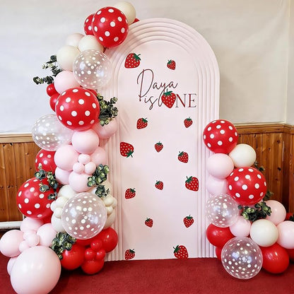 Red Pink White Strawberry Balloons - Image 2