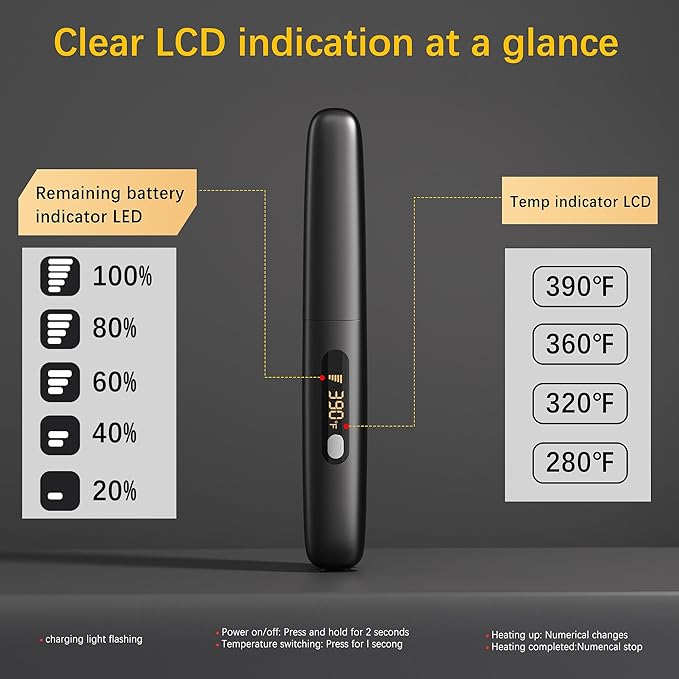 Cordless Hair Straightener Curler 2 in 1 Ceramic Flat Iron Mini Portable Fast Heating 30s 4500mAh Battery 4 Temp Adjustments LCD Display USB Rechargeable for Women Men with Pouch (Black)