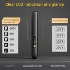 Cordless Hair Straightener Curler 2 in 1 Ceramic Flat Iron Mini Portable Fast Heating 30s 4500mAh Battery 4 Temp Adjustments LCD Display USB Rechargeable for Women Men with Pouch (Black)