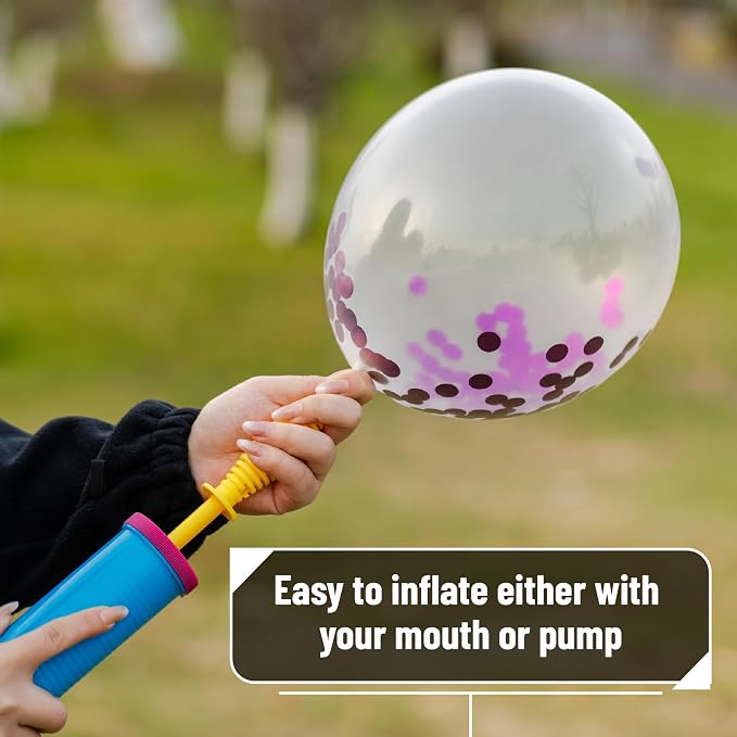 Mr. Pen- Purple Confetti Balloons, 12 Inch, 54 Pack | Latex Metallic Purple - Image 4