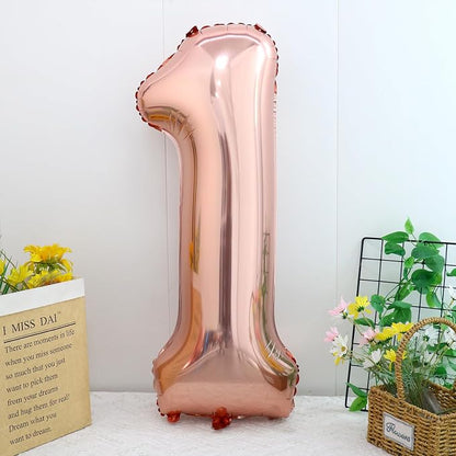 40 Inch Rose Gold Number 1 Balloon, Giant Number Balloons, Birthday Decor | - Image 2