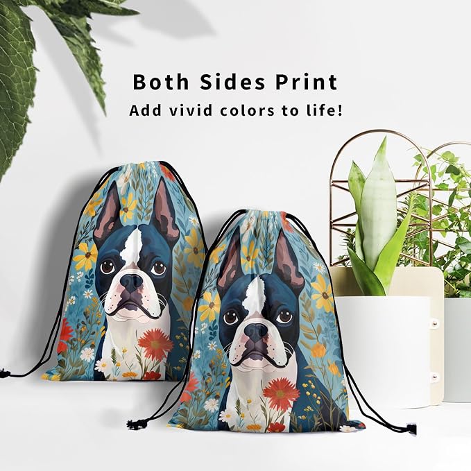 Giwawa Boston Terrier Drawstring Grip Bag - Image 7
