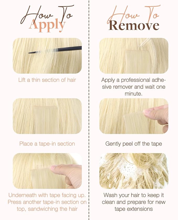 GOO GOO Invisi Edge Tape in Hair Extensions Human Hair, 18ET90A Natural Blonde Balayage10pcs injected with 10pcs classical tape ins, 14inch 50g, Virgin Remy Hair, Natural Look