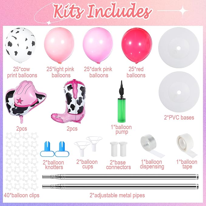 Gejoy 2 Sets Cowgirl Balloon Column Kit - Image 2