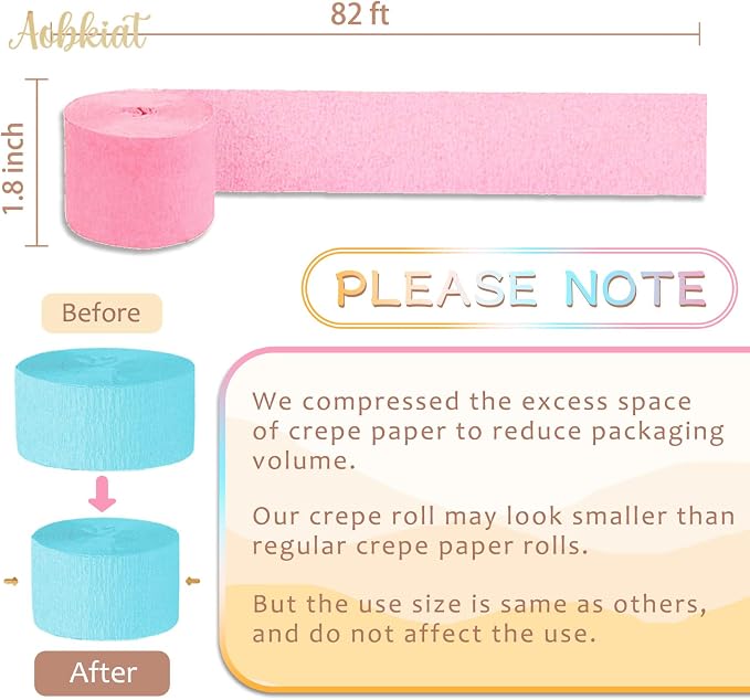 AOBKIAT Birthday Crepe Paper Streamers Party Decorations, 5 Rolls Pastel - Image 5