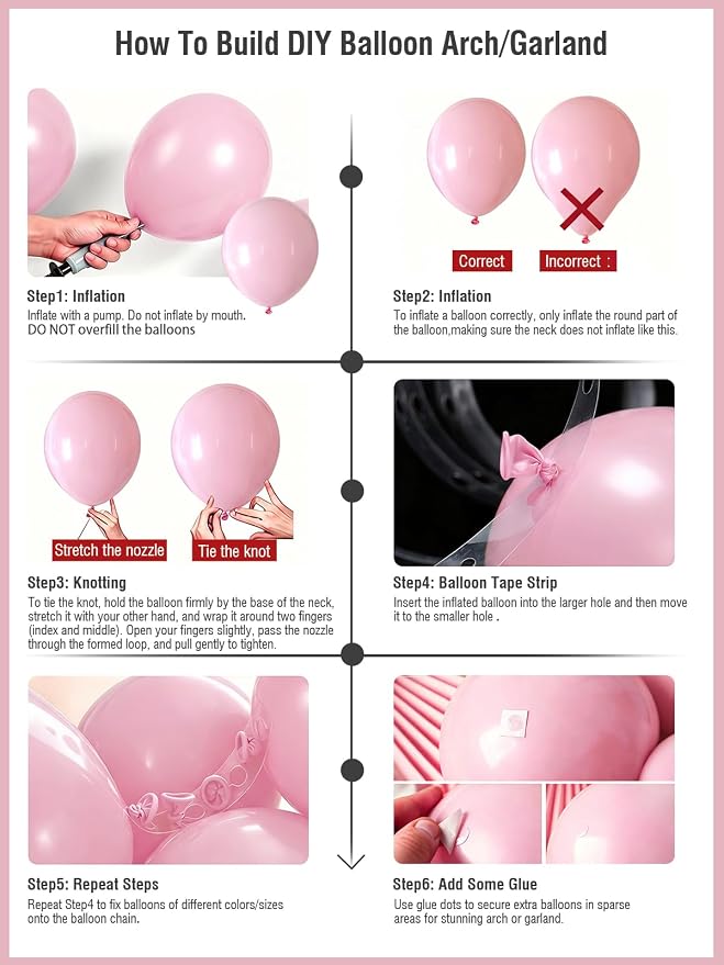 Pink Balloons 125 Pcs Different Sizes of 18 12 10 5 Inch Pastel Baby Soft Pink - Image 5