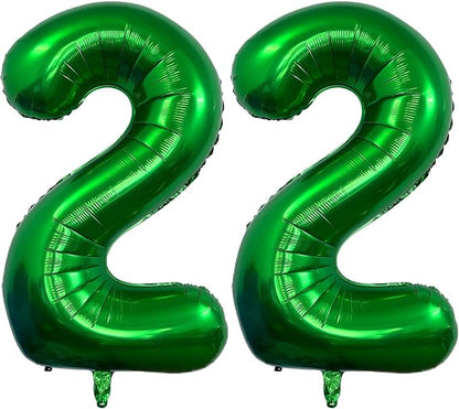 Number 22 Dark green Balloons 40 Inch Giant Dark green Foil 22 Helium Balloons by LHOAVWE