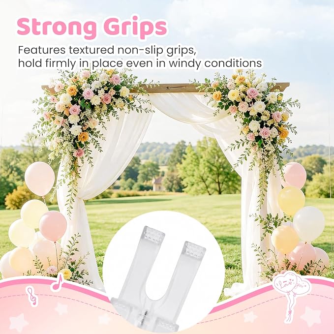 10 Pack Balloon Arch Clips, 3.5 Inch Plastic Transparent Clips - Image 4