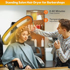 SyyBhb Professional Standing Hair Color Processor, Temperature & Angle Adjustable, 60-Minute Timing, Hair Dyeing/Perm Styling/Heating/Oil Treatment for Salon & Home Use