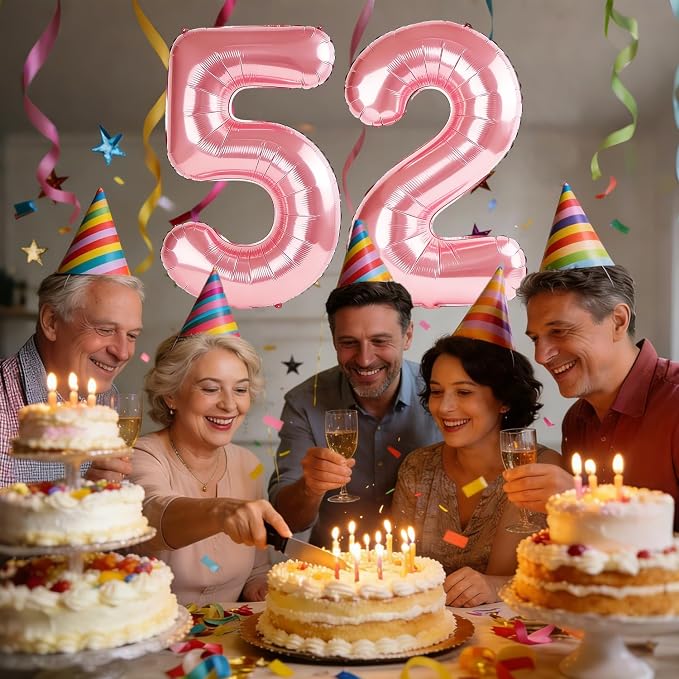 40 Inch Number 52 Balloons for 52nd Birthday Party Decorations, 0-100 Jewelry - Image 2