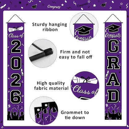 Graduation Banner Class of 2026, Congrats Grad Decorations - Image 2