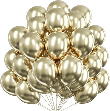 PartyWoo Metallic Gold Balloons 50pcs Chrome Gold Color 12 Inch | Balloons by PartyWoo