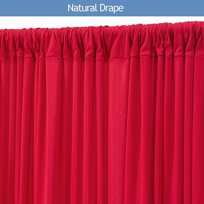 10x10ft Wrinkle Free Red Backdrop Curtain - Image 3