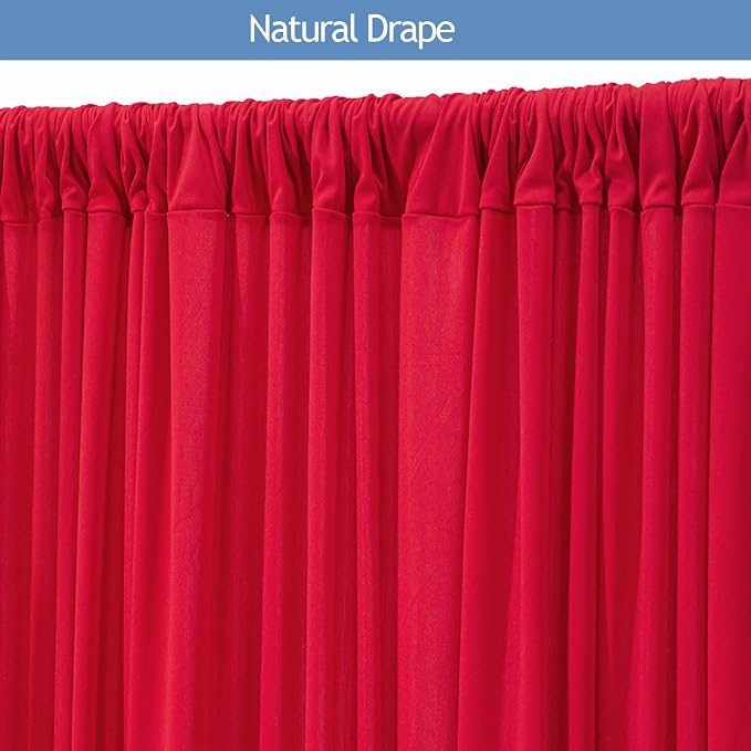 20x10ft Wrinkle Free Red Backdrop Curtain - Image 4