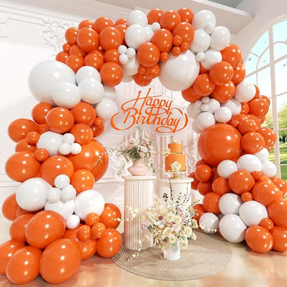 Orange and White Balloons Arch Kit 144pcs by Unknown