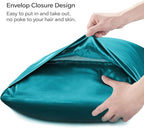 BEDELITE Satin Body Pillow Cover 2 Pack, Super Soft and Cooling Body Pillow Pillowcase for Hair and Skin, Breathable Silky Full Long Pillowcase Cover(20"x54", Teal)