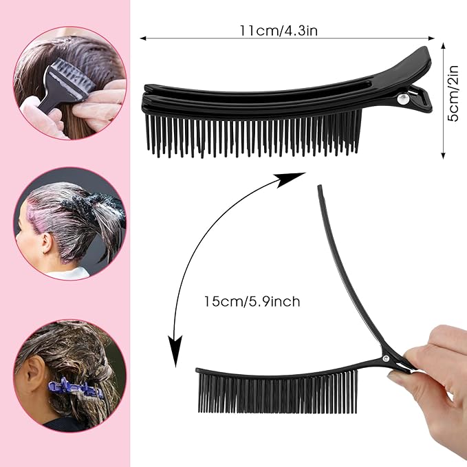 2PCS Hair Clips for Styling Sectioning, Professional Alligator Grip Clips for Salon & Home Styling - Non-Slip Sectioning Hair Holders, Perfect for Haircuts & Dyeing- Hair DIY Accessories