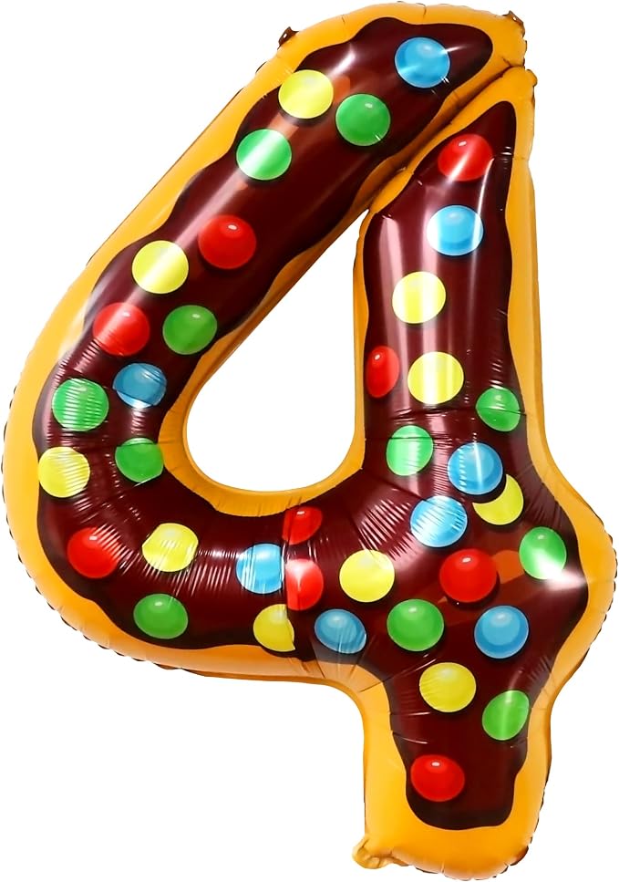 KatchOn Number 4 Balloon 40 Inch, 4 Birthday Decorations | Donut, 4 Balloon - Image 9