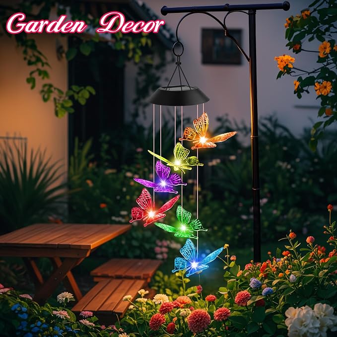 Winzwon Solar Wind Chimes, Christmas Gardening Butterfly Gifts - Image 3