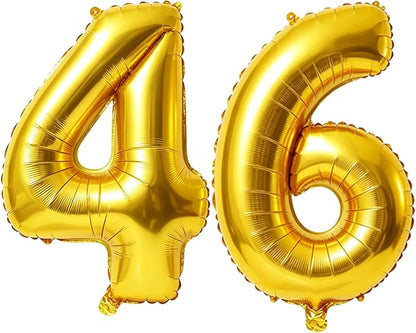 40 Inch Number 46 Balloons for 46th Birthday Party Decorations, 0-100 Gold by FOBELEC