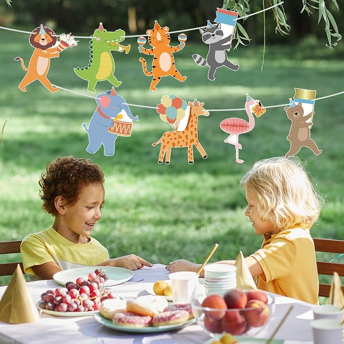 Hooqict Party Animal Banner Animal Birthday Party Decorations Happy Birthday - Image 3