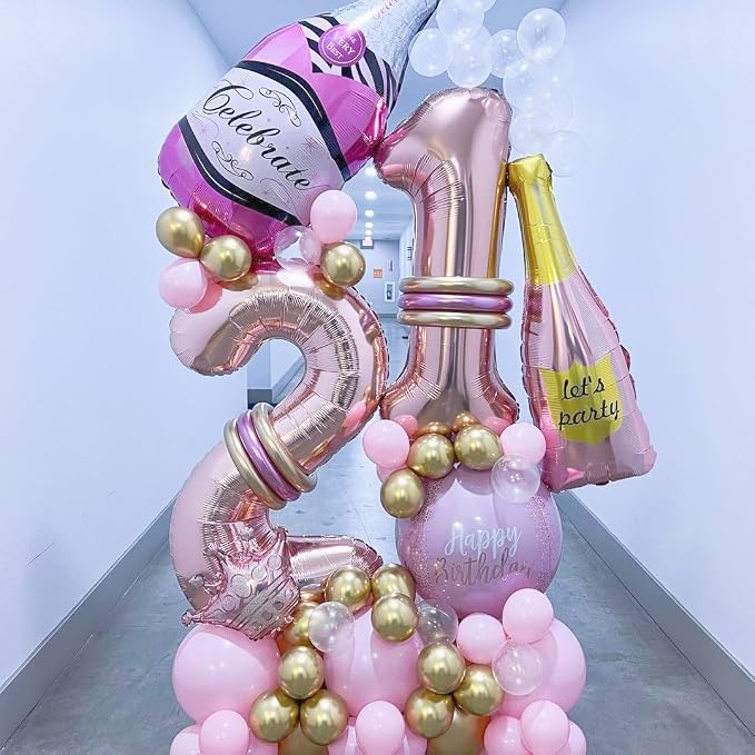 Rose Gold 12 Number Balloons, 40 Inch Big Giant Jumbo 12 or 21 Balloon Numbers - Image 7