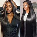 Lemoda SKINLIKE Real HD 13x6 Full Lace Frontal Wig 210% Straight 15A 13x6 Full Lace Frontal Human Hair Wigs 30Inch Invisible Knots 0.10mm Frayed Ends Lace Natural Hairline Thick Soft Ends Wig