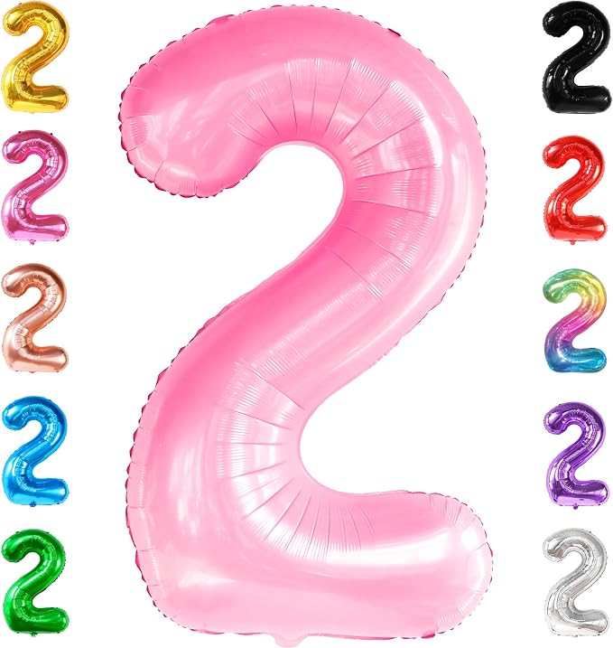KatchOn Pink Number 2 Balloon 40 Inch 2nd Birthday Decorations by KatchOn