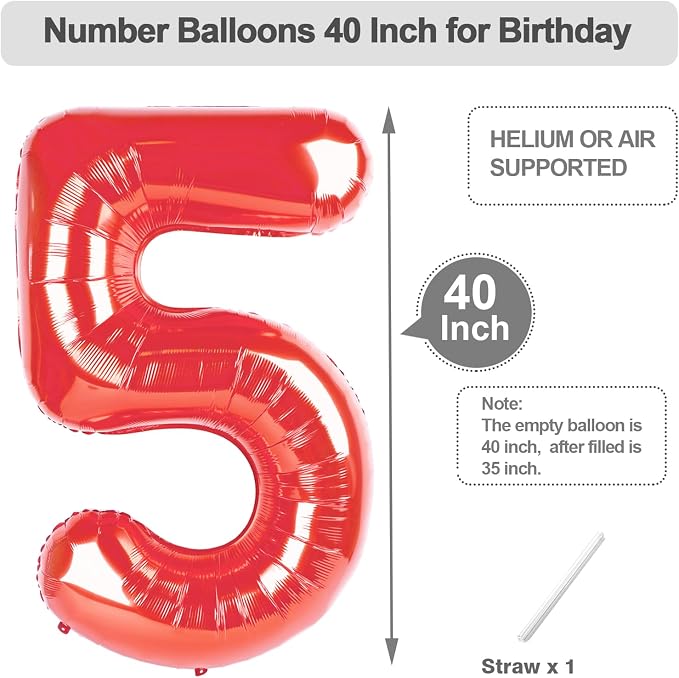 Numbers 23 Balloon 40Inch Red Balloons - Image 5