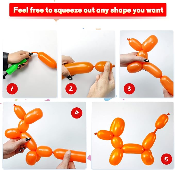Long Balloons Animals, Thickening 260 Balloons - Image 3
