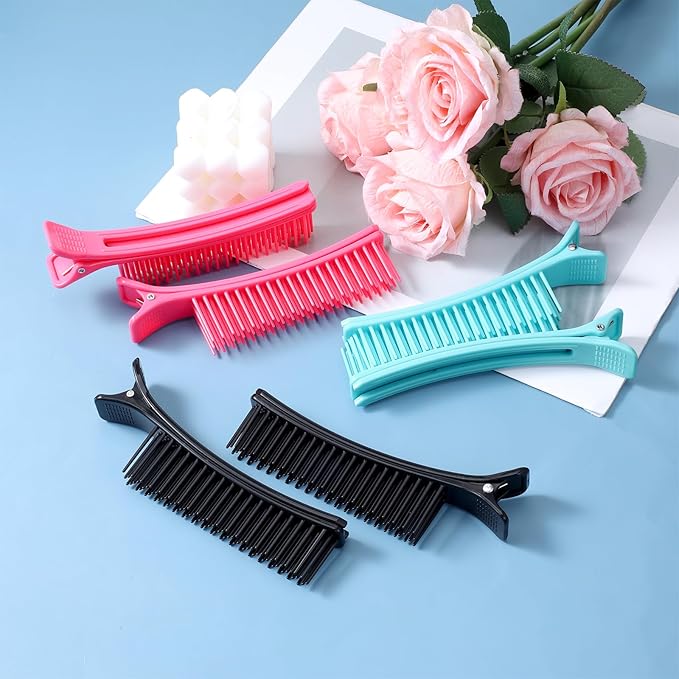 6 PCS Alligator Sectioning Grip Clips for Hair, Multicolor Professional Alligator Grip Clips Non-Slip for Styling Sectioning Haircuts Coloring Salon Hair DIY Accessories