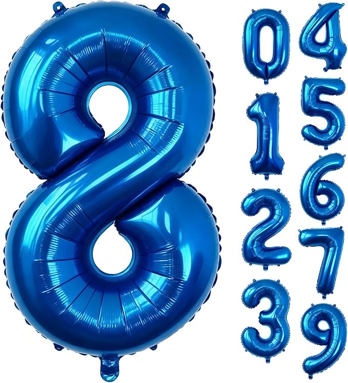 40 Inch Navy Blue Number 8 Foil Balloon by Unknown