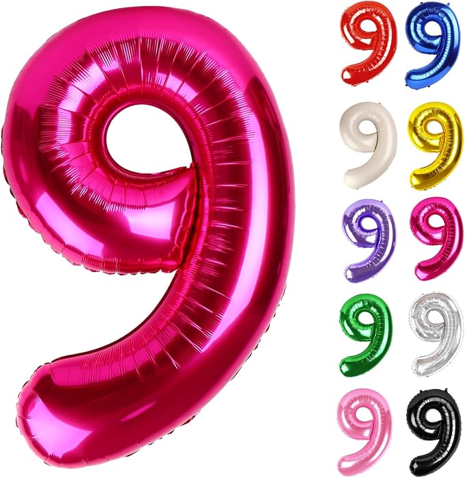 Hot Pink Number 9 Balloon 40 Inch by IWERP