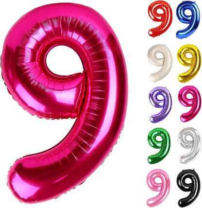 Hot Pink Number 9 Balloon 40 Inch by IWERP
