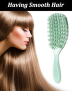 Hair Brush for Afro American/African Hair Textured Professional Curved Vented Brush Wet Dry Curly Hairbrush Detangling Massage Hairdressing Comb (Green, Big)