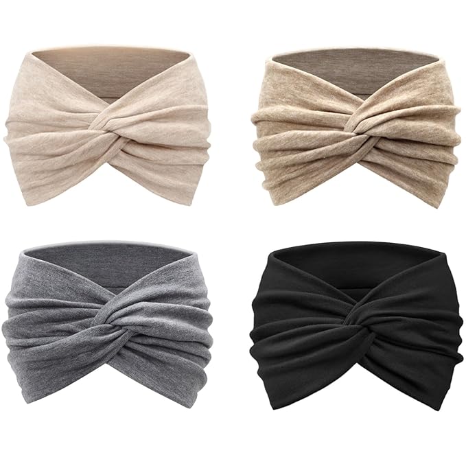 Extra Wide Headbands for Women Large Turban Headband Non Slip Boho Elastic Hairband Hair Twisted Knot Head Bands Accessories