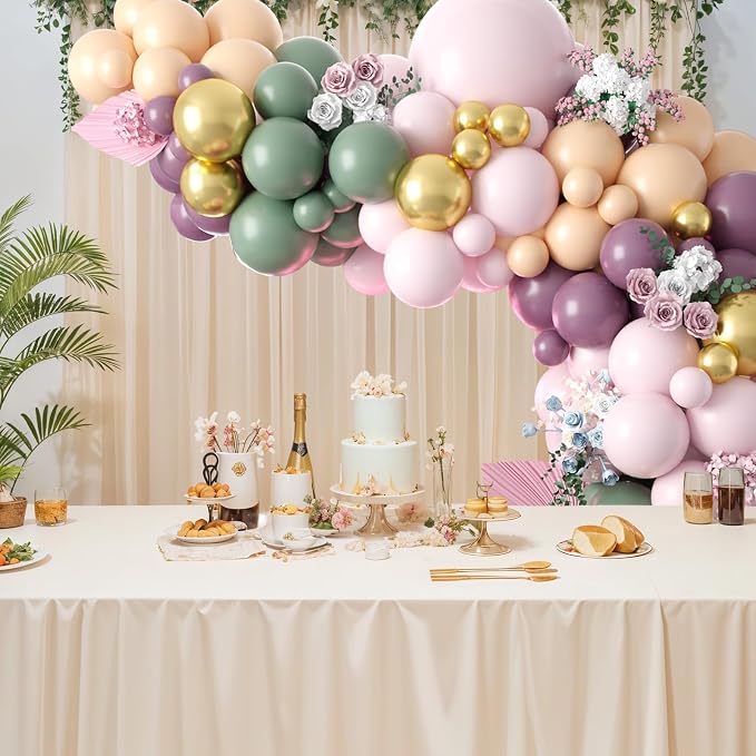 Dusty Green Purple Pink Balloon Arch Kit, Pastel Balloons Garland Party - Image 3