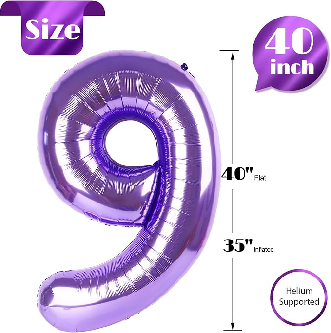 Purple 9 Balloon - Image 5