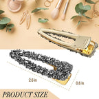 2PCS Rhinestone Hair Clips,Snap Hair Accessories,Decorative Hair Clips,Rhinestone Barrettes For Women Girls(SET10)