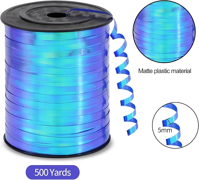 TONIFUL 500 Yards Iridescent Blue Curling Ribbon Balloon String | Iridescent - Image 2