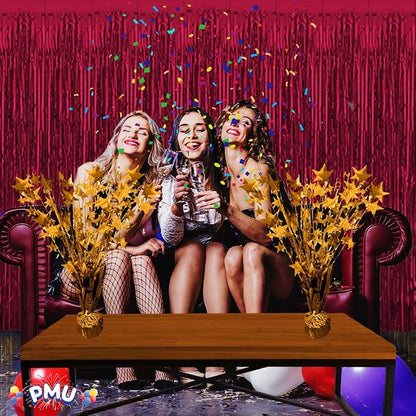 PMU 3 Pack Bursting Star Metallic Foil Spray Centerpiece- Metallic Orange - Image 5