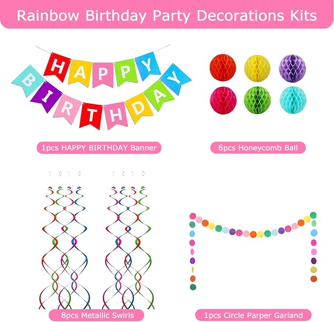 ALLFUN Birthday Decorations Happy Birthday Banner | Birthday Streamers - Image 2