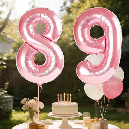 40 Inch Number 89 Balloons for 89th Birthday Party Decorations, 0-100 Jewelry - Image 3