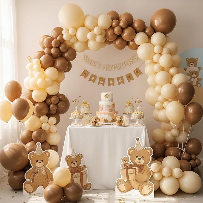 RUBFAC Brown Balloons 129pcs Different Sizes Pack of 18 12 10 5 Inch | Latex - Image 5