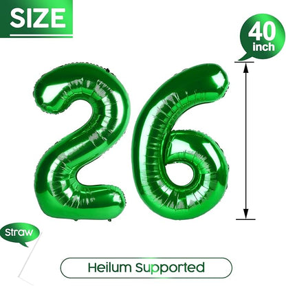 26 Balloon - Green Birthday Number Balloons, 40 Inch Decorations Men Women | - Image 5