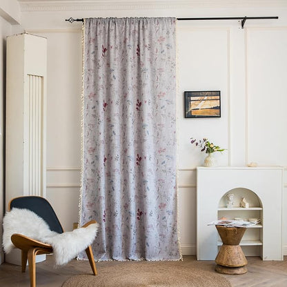 ENJOYBRIDAL Floral Curtains 63 Inch Long Semi Sheer Cute Drapes Light Filtering - Image 4