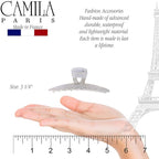 Camila Paris CP3230 French Hair Clip for Women, Narrow, Strong Hold Grip Double Teeth Girls Hair Claw Clips Jaw, Fashion Durable Styling Hair Accessories for Women, Made in France