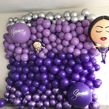 Voircoloria 130pcs Purple Balloons Garland Arch Kit, 18 12 10 5 Inch | - Image 7