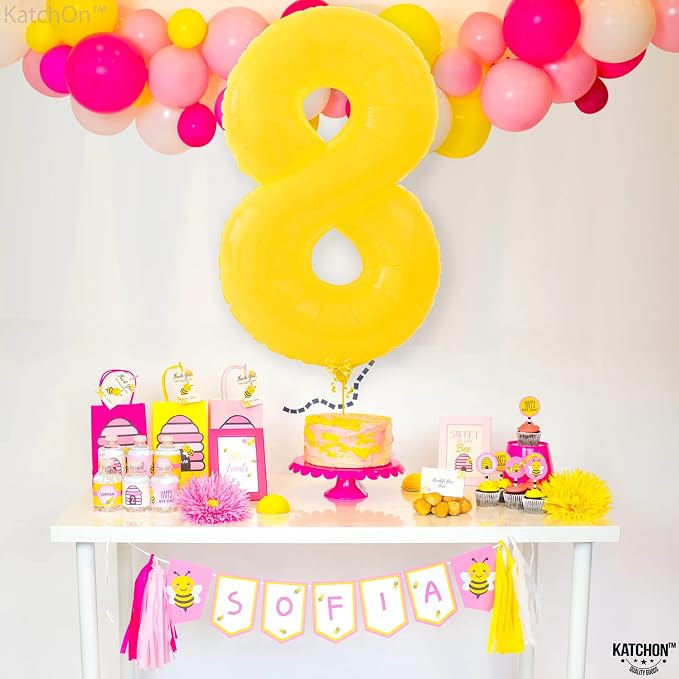 KatchOn Yellow Number 8 Balloon 40 Inch, 8 Balloon | 8th Birthday Decorations - Image 8